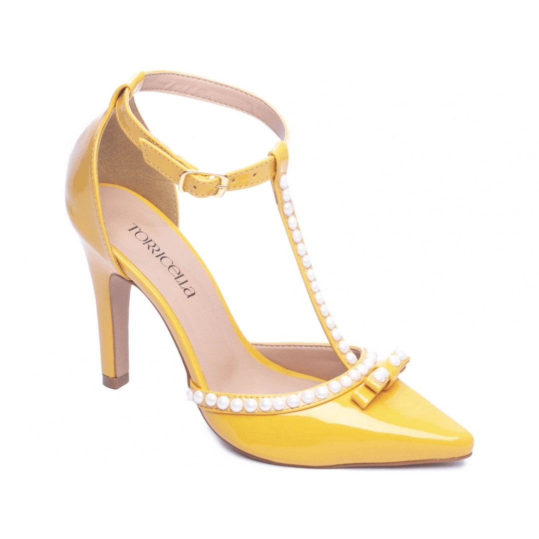 Sapato Scarpin Verniz Amarelo
